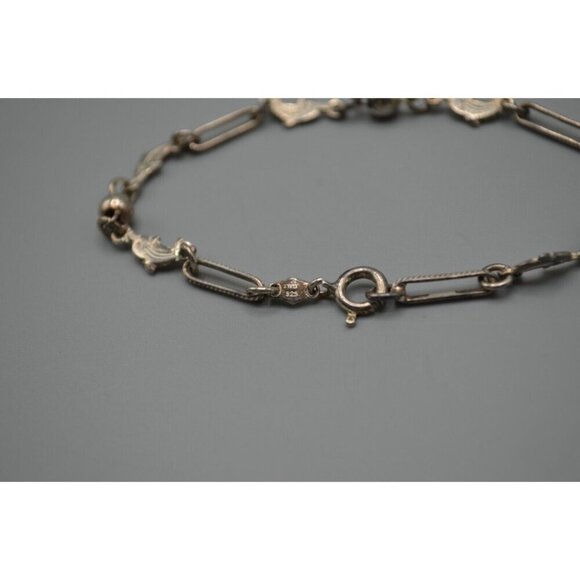 Sterling Silver Fish Dolphin Chain Bracelet 7.5" 5 Grams 925 Italy Porpoises - Picture 4 of 5